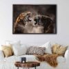 roaring tigers floating frame canvas