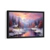 snowy winter framed canvas black frame