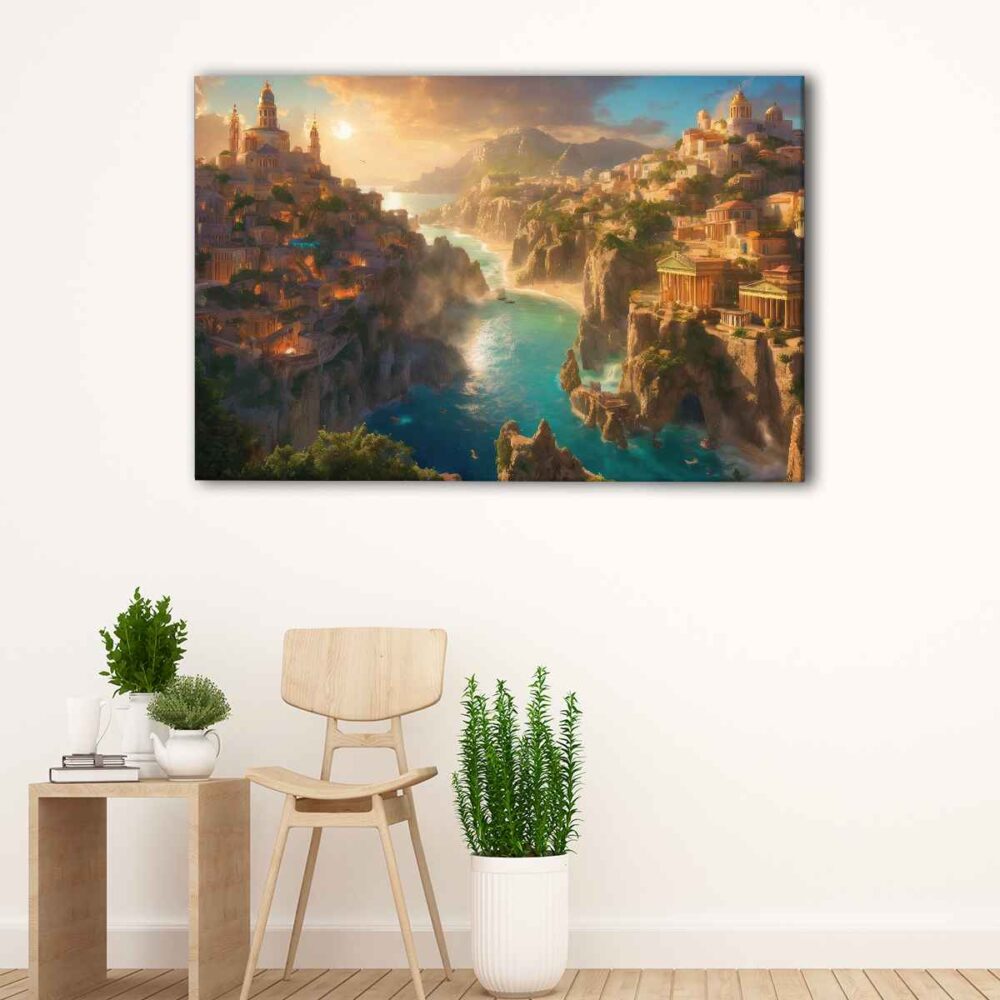 1 panels ancient city canvas art