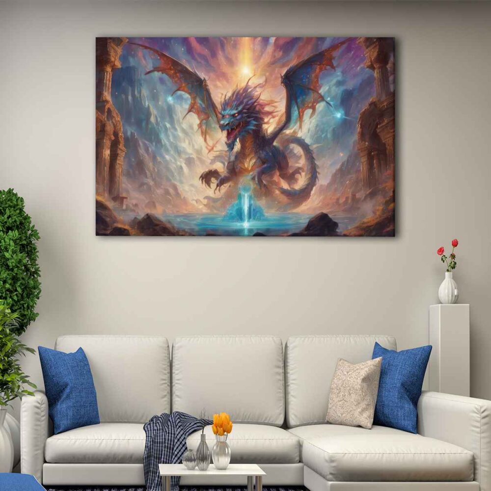 1 panels furious dragon canvas art