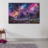 3 panels cosmic night canvas art