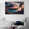 3 panels morning fog canvas art