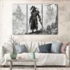 3 panels the evil hunter canvas art