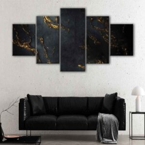tableau noir et or 5 pièces