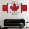 5 panels canadian flag canvas art
