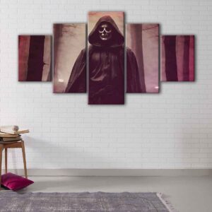 5 panels death evil canvas art