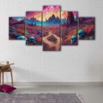 5 panels death valley canvas art