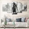 5 panels the evil hunter canvas art
