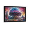alien city framed canvas black frame