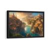 ancient city framed canvas black frame