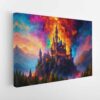 castle in fire stretched canvas