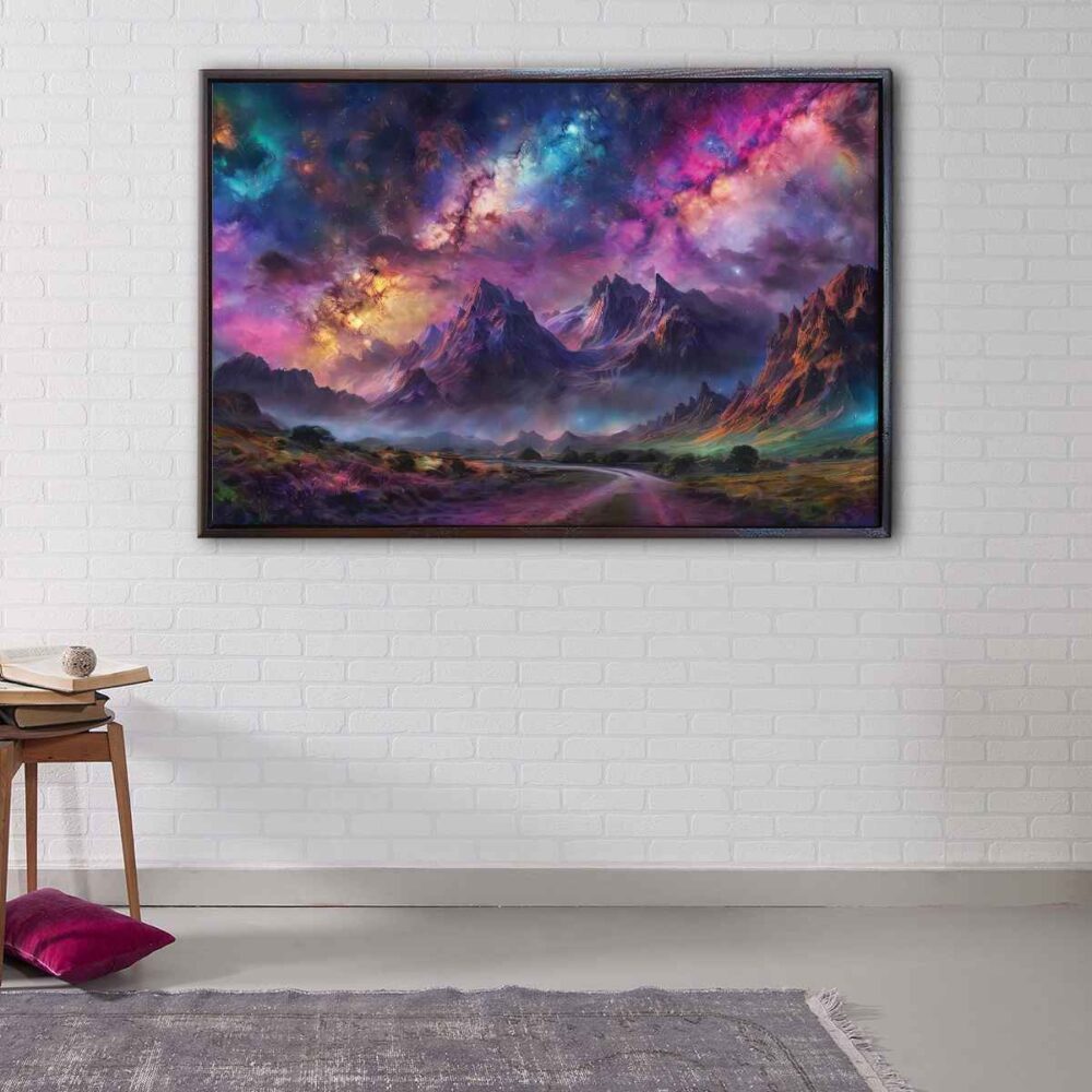 cosmic night floating frame canvas