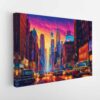 cyberpunk new york stretched canvas