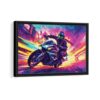 furious biker framed canvas black frame