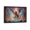 furious dragon framed canvas black frame