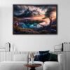morning fog floating frame canvas