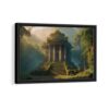temple ruins framed canvas black frame