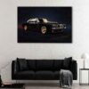 1 panels black dodge charger canvas art