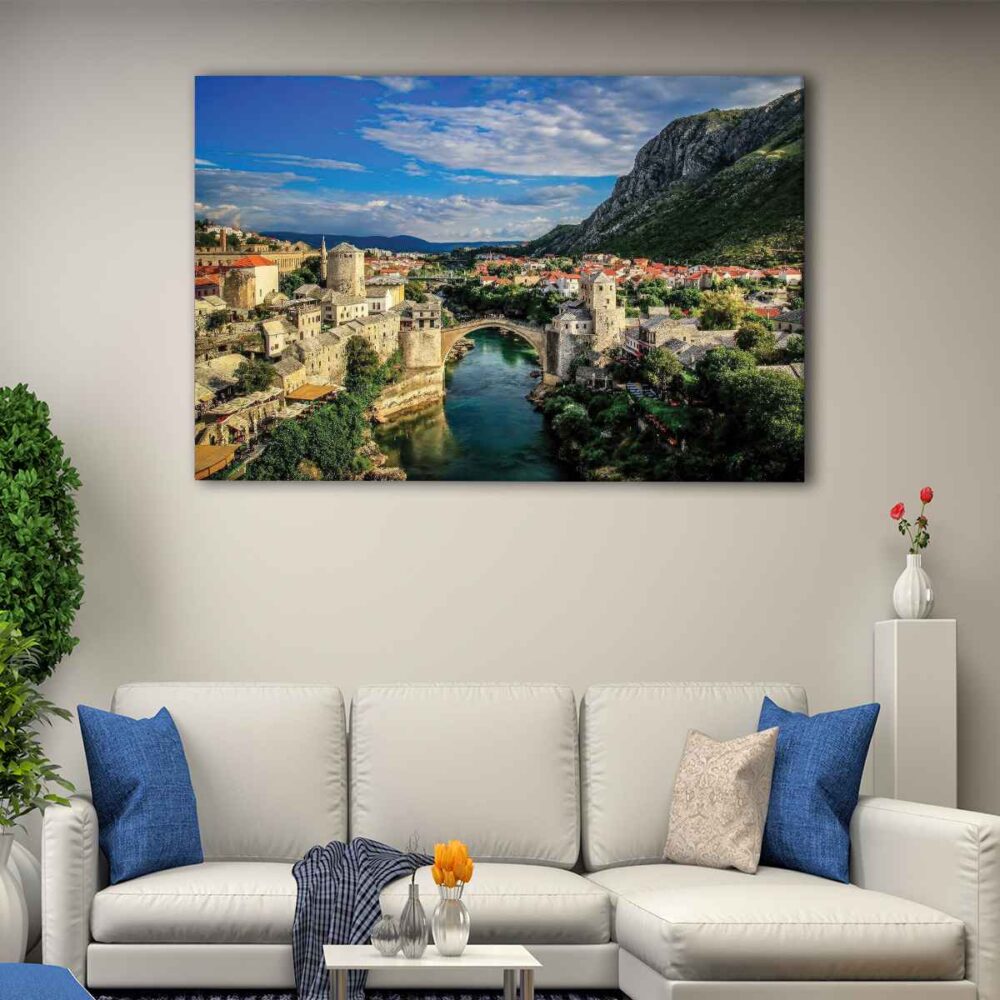 1 panels mostar old bridge canvas art