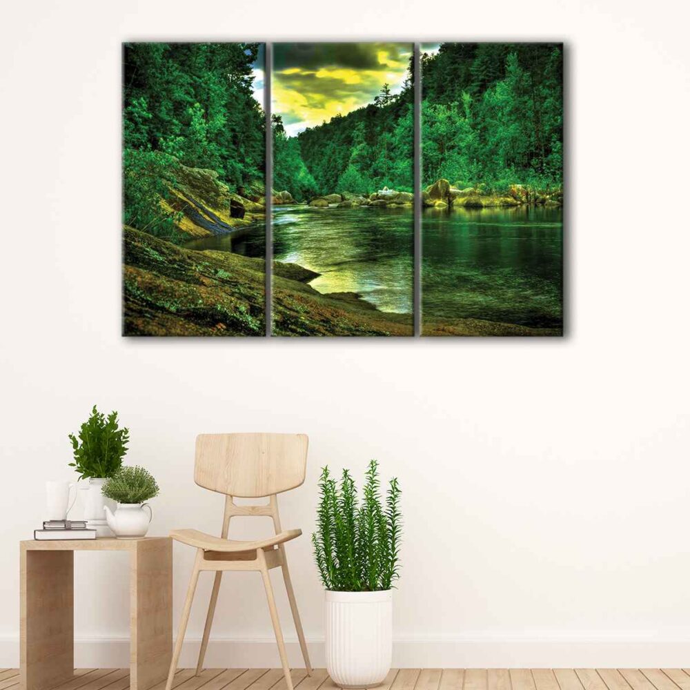 3 panels amazonia forest canvas art