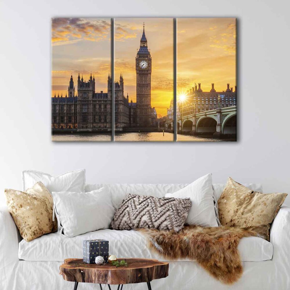 3 panels big ben canvas art