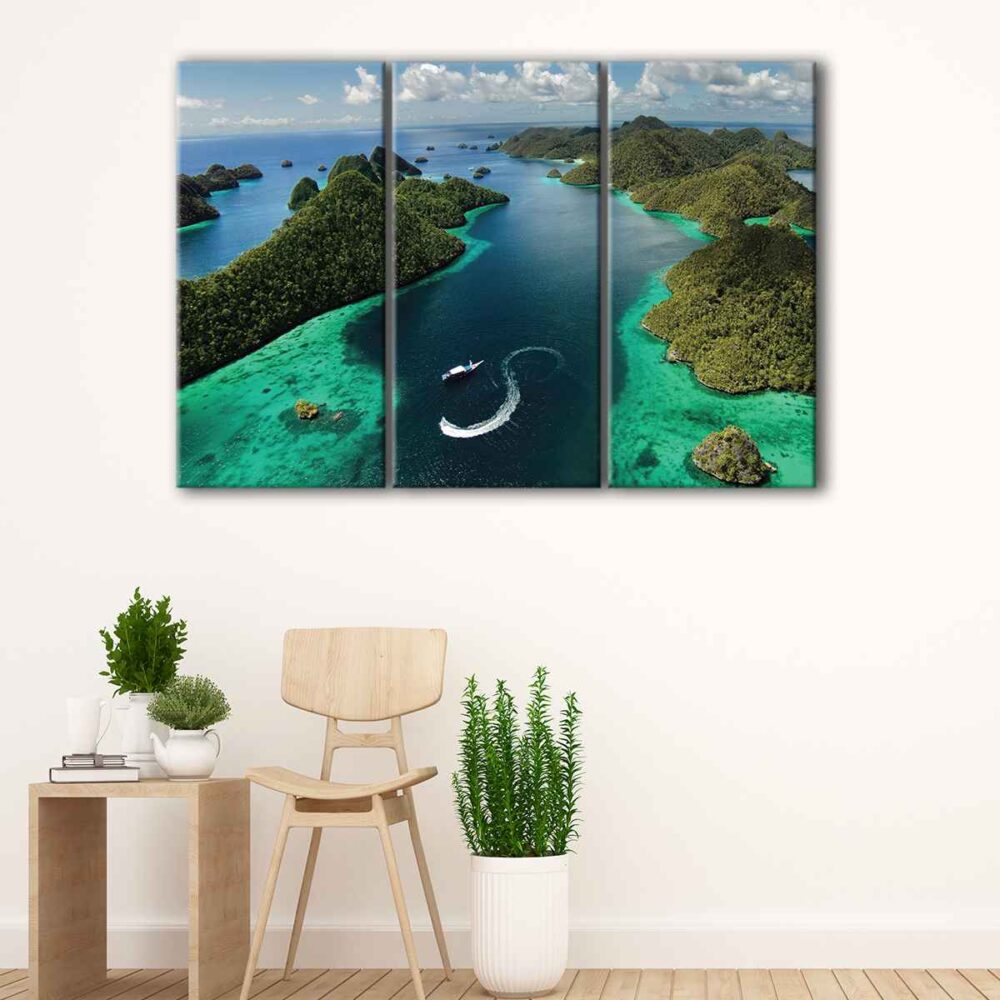tableau tryptique îles d'Hawaï 