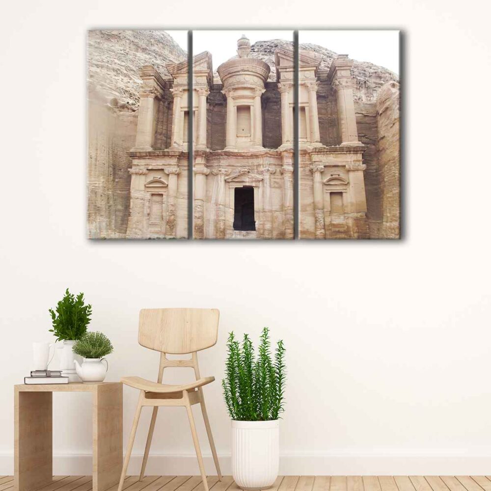 3 panels petra monuments canvas art