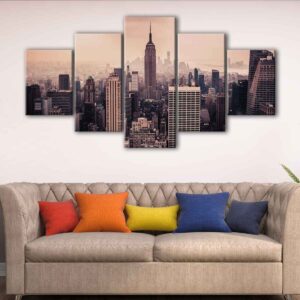 5 panels new york city towers canvas art