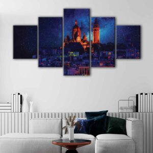 5 panels sacré cœur canvas art