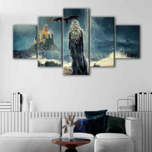 tableau la Reine des Dragons 5 pièces