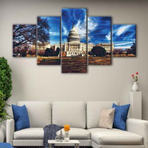 5 panels the white house canvas art