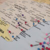 Colorful push pin Australia map east coast details