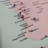 Colorful push pin Australia map west coast details