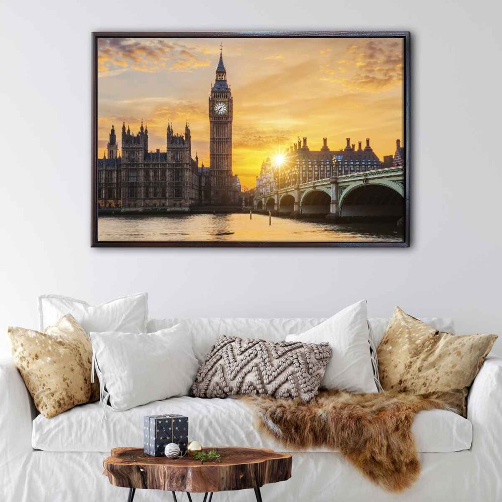 big ben floating frame canvas