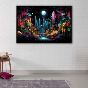 graffiti jungle floating frame canvas