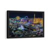 tableau Las Vegas la nuit avec cadre noir