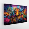 lion graffiti stretched canvas