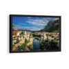 mostar old bridge framed canvas black frame