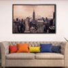 tableau les tours de la ville de new york avec cadre flottant