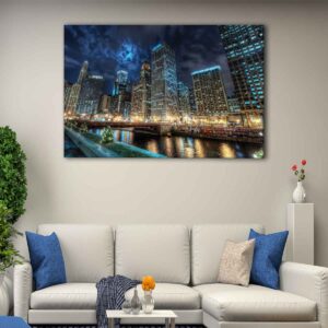 tableau les gratte-ciel de chicago avec cadre flottant