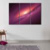 3 panels purple galaxy canvas art