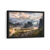 li river village framed canvas black frame