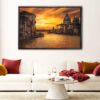 venice sunrise floating frame canvas