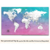 Water Color push pin world map no quote