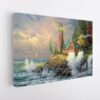 luxury lighthouse sunset stretched canvas