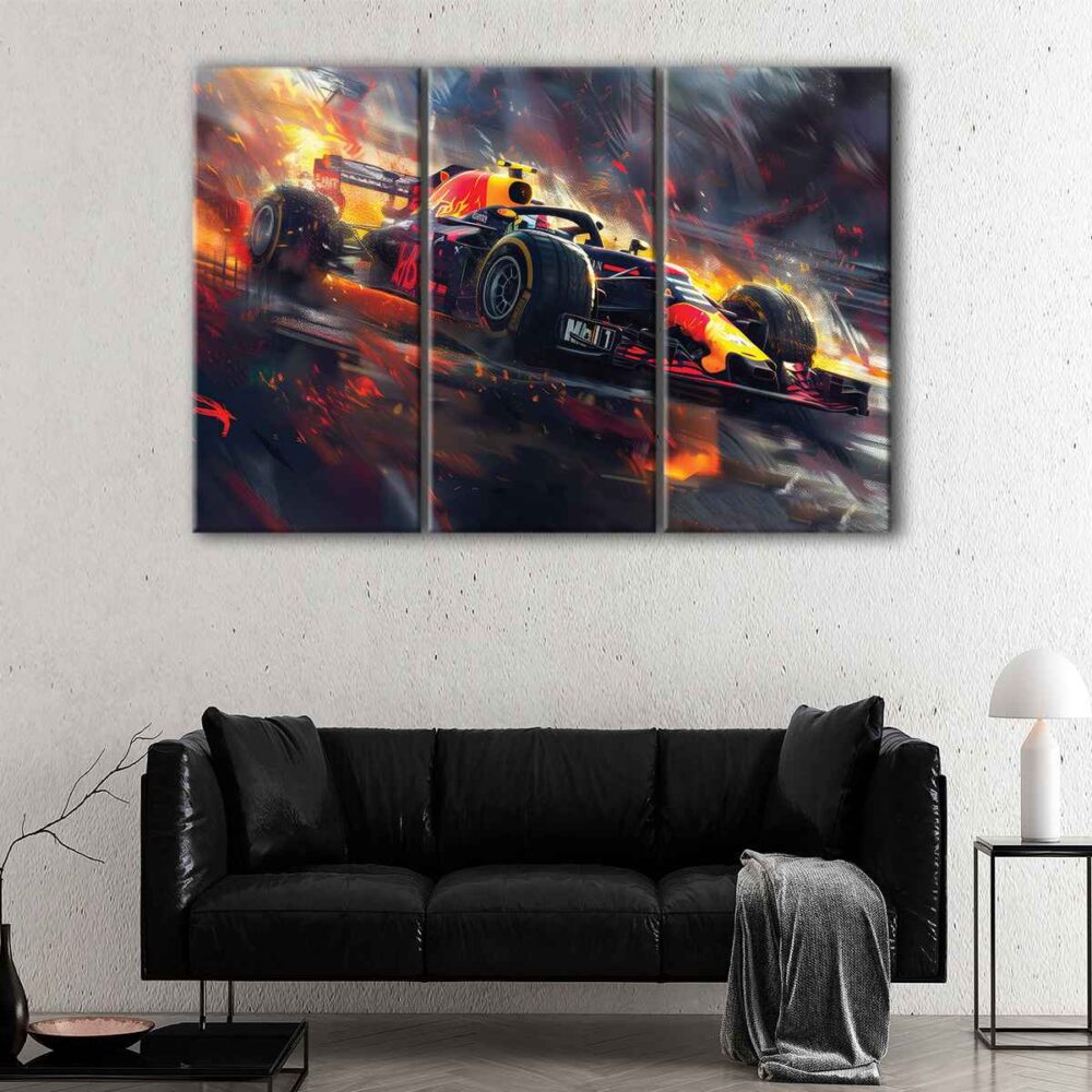 tableau tryptique red bull course f1 