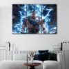 3 panels super saiyan blue canvas art