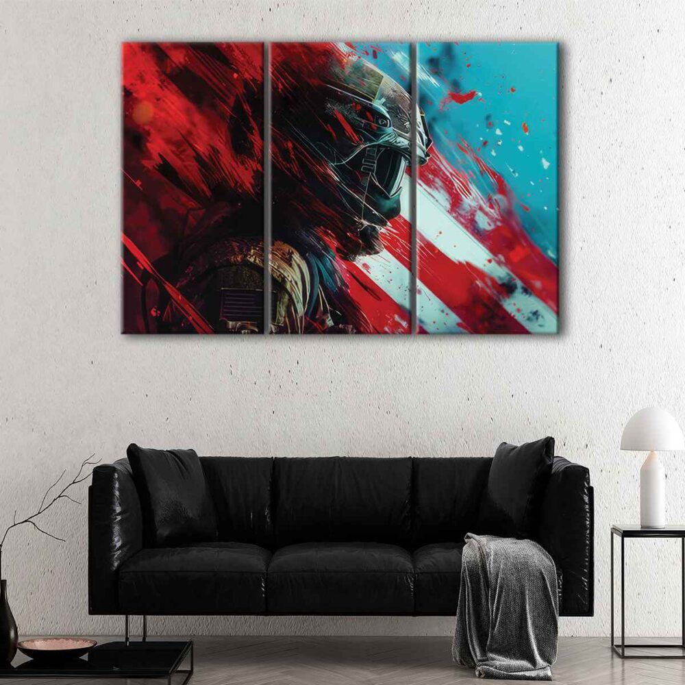 tableau tryptique soldat des marines américains 
