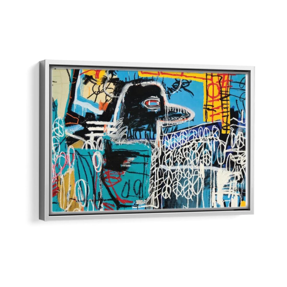 bird on money framed canvas white frame