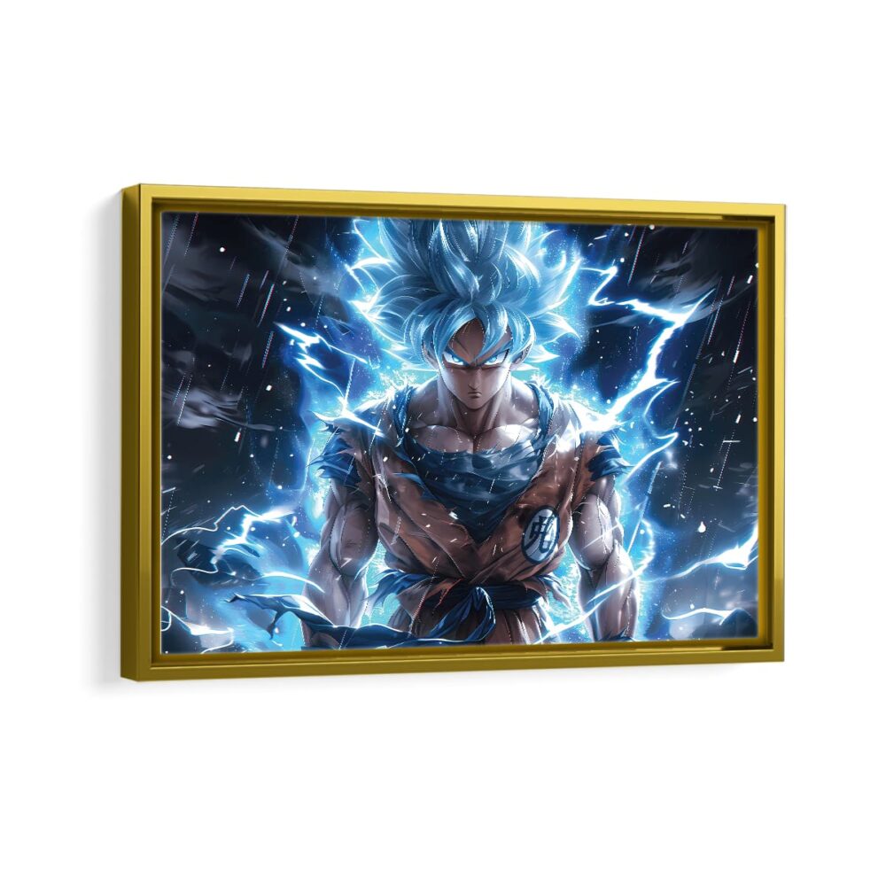 super saiyan blue framed canvas gold frame